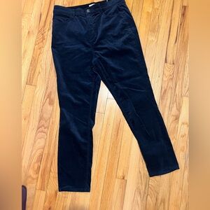 LOFT Navy Velvet Straight Leg Pants